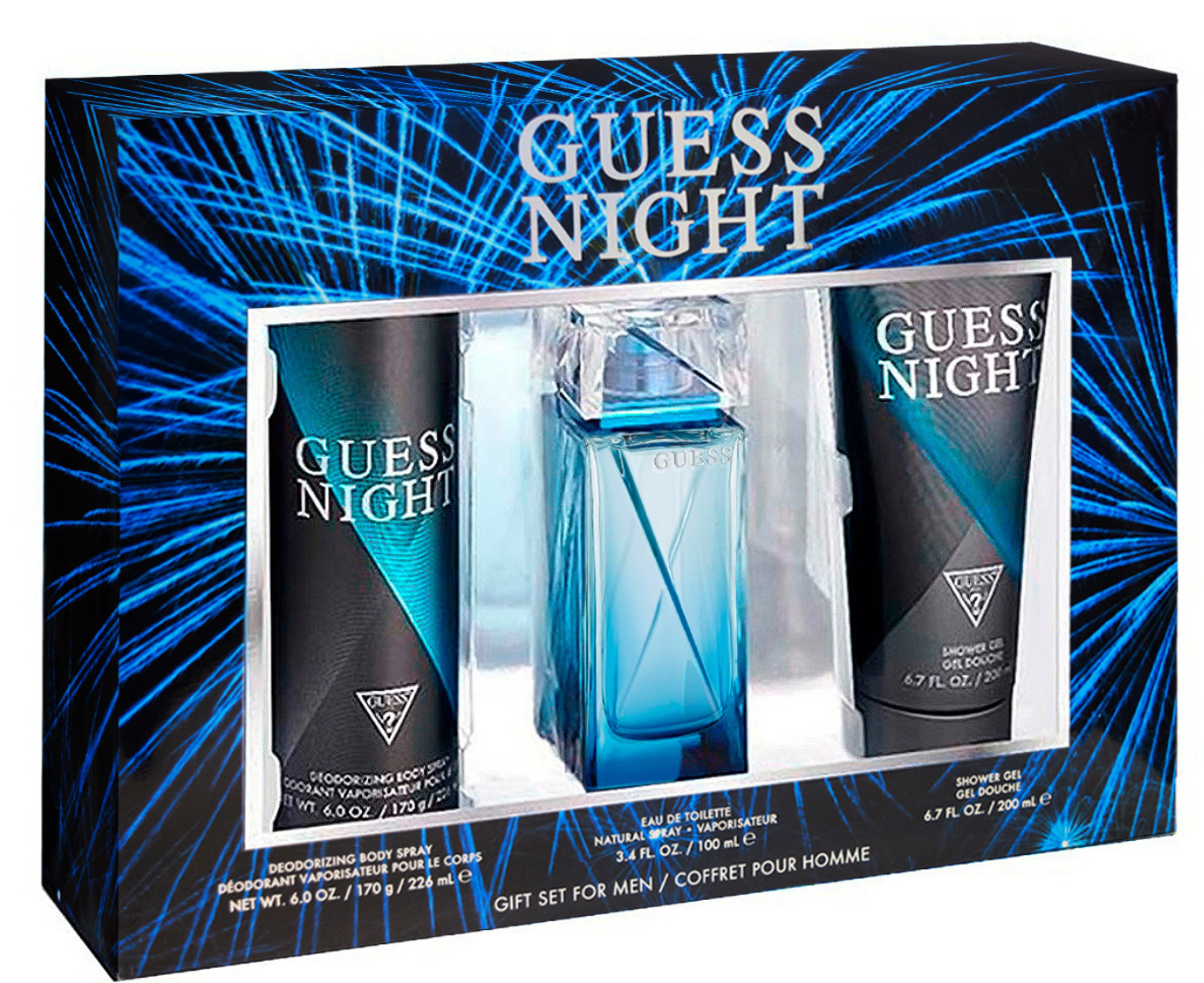 Guess Night Kit para caballero 3 piezas